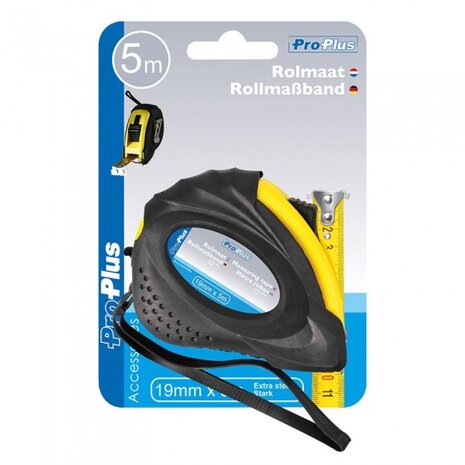 rolmaat 5 meter zwart