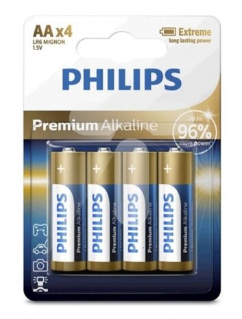 batterijen Premium Alkaline LR6 AA 4 stuks