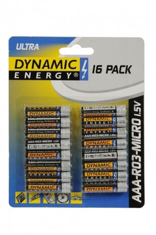 batterijen ultra R03 AAA zink 16 stuks