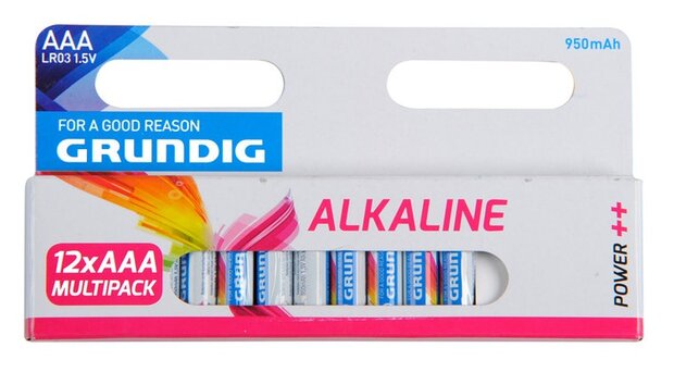 batterijen alkaline LR3 AAA 950 mAh 12 stuks