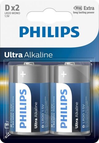 batterijen D/LR20 Ultra Alkaline 2 stuks