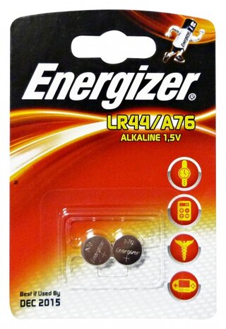 knoopcelbatterij LR44/A76 Alkaline 1,5V 2 stuks