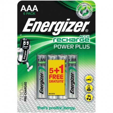 Recharge Power Plus AAA-batterijen 700mAh 6 stuks