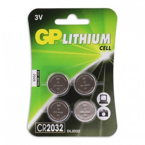 CR2032 Lithium-knoopcelbatterijen 3V 4 stuks