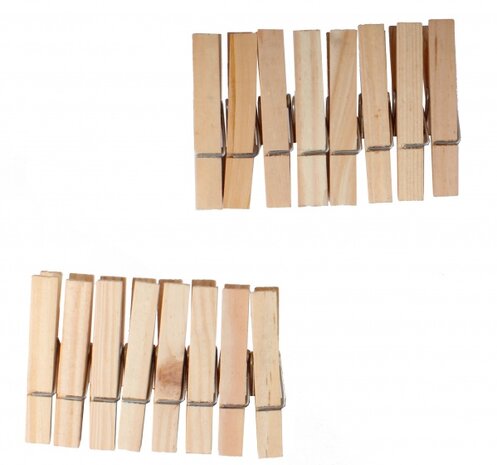 houten wasknijperset voor poppenkleren 16 stuks 6 cm