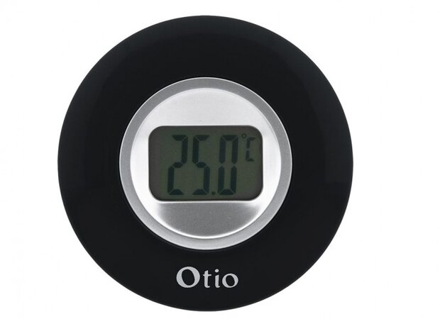 binnenthermometer met lcd-scherm 77 mm zwart