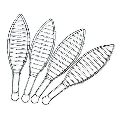 grillhouder Flash Vis staal 42 cm chroom 4-delig