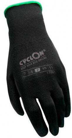 werkhandschoenen nylon/PU unisex zwart/groen maat 9