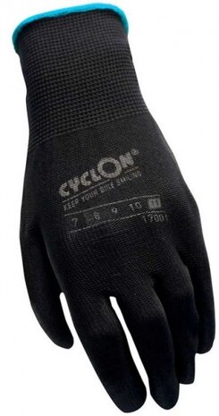 werkhandschoenen nylon/PU unisex zwart/blauw maat 11