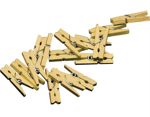 miniwasknijperset 20-delig 2,5 cm goud