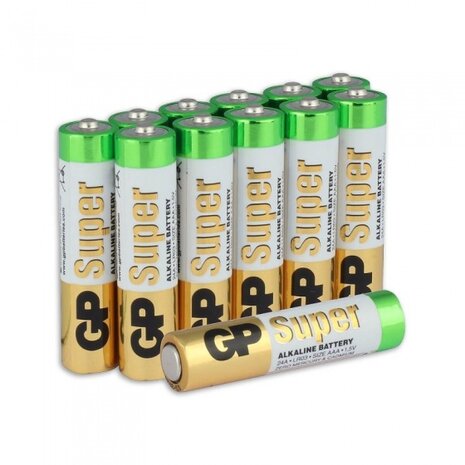 batterijen Super AAA alkaline per 12 stuks