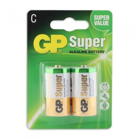 Super Alkaline batterijen type C - 2 stuks