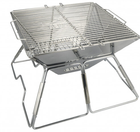 houtskoolbarbecue draagbaar 34 x 36 x 22 cm zilver