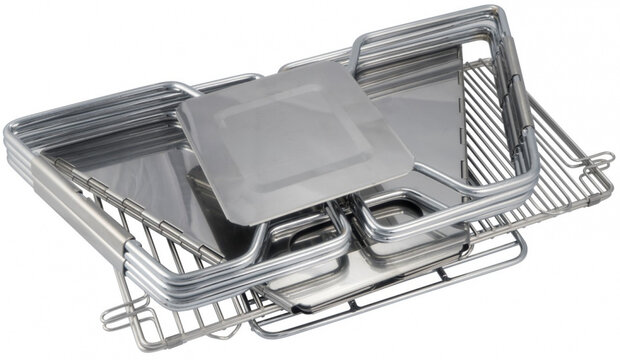 houtskoolbarbecue draagbaar 34 x 36 x 22 cm zilver