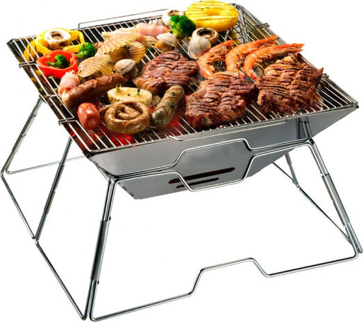 houtskoolbarbecue 42 x 42 x 27 zilver