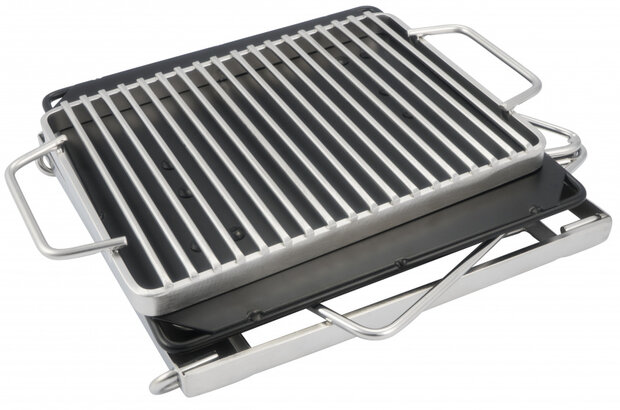 houtskoolbarbecue draagbaar 21,5 x 19 x 16,5 cm zilver