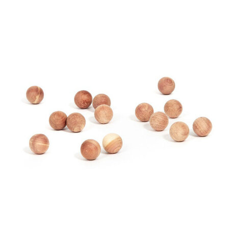 mottenballen in natuurlijk ceder bruin 2 cm 15 stuks