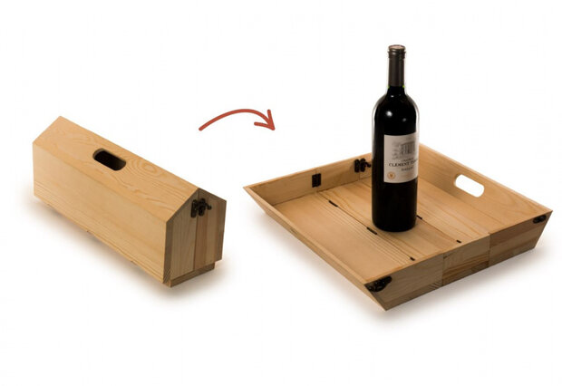 Tray Chique wijnbox en dienblad hout