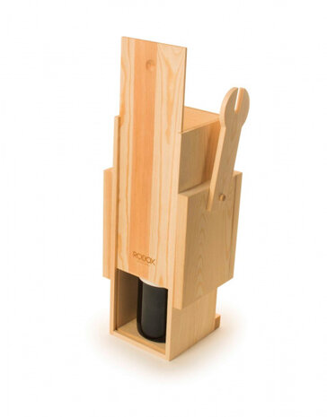 wijnkist Robox 42,3 x 17,4 x 12,7 cm blank hout