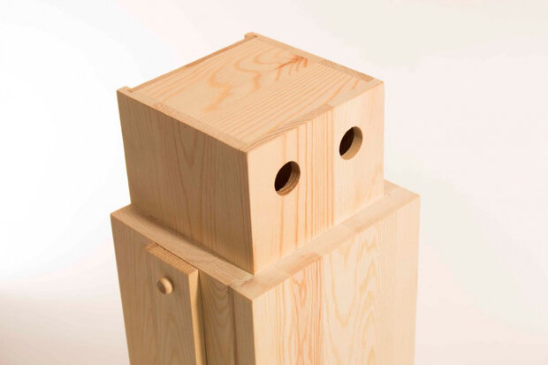 wijnkist Robox 42,3 x 17,4 x 12,7 cm blank hout