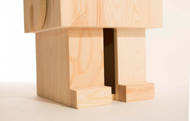 wijnkist Robox 42,3 x 17,4 x 12,7 cm blank hout