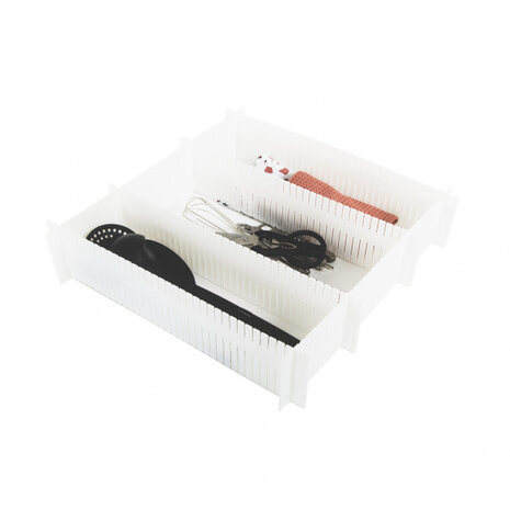ladeverdelers 44 x 10 cm polypropyleen wit 6 stuks