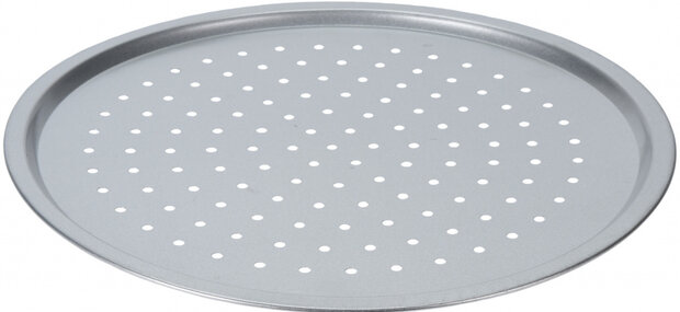 grillplaat rond staal zilver 33 cm
