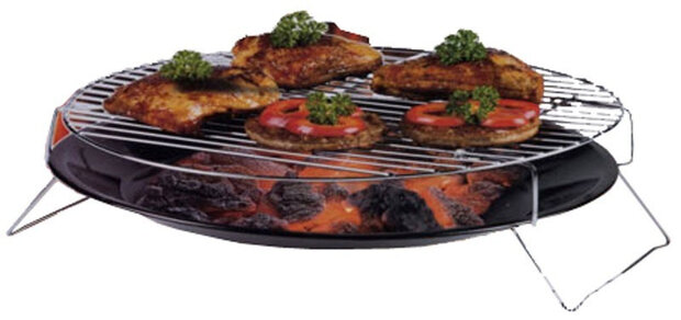 houtskoolbarbecue 36 cm zwart/zilver