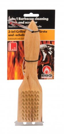 2-in-1 barbecue reinigingsborstel 25 cm