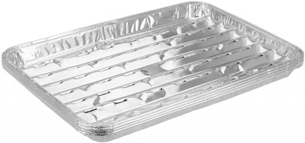 aluminium grillschalen zilver 34 x 23 x 2,5 cm