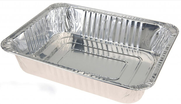 aluminium bereidingsbak zilver 36 x 29 x 7,5 cm