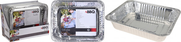 aluminium bereidingsbak zilver 36 x 29 x 7,5 cm