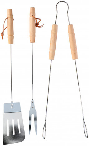 barbecuegereedschapsset zilver 3-delig