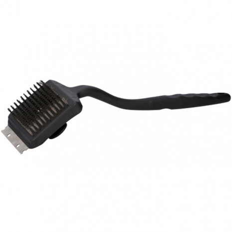 2-in-1 barbecueborstel en -schraper zwart 44x13 cm