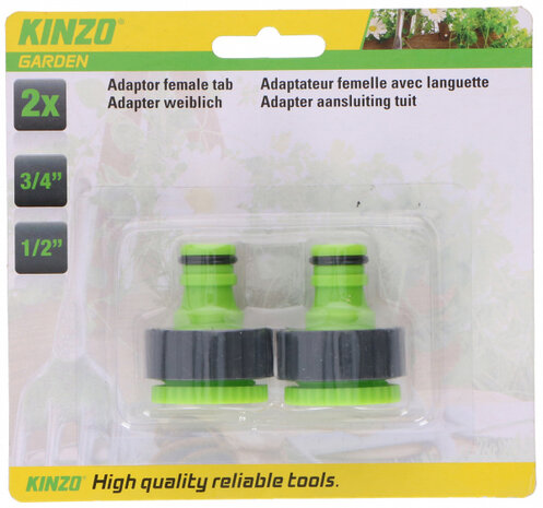 kraanstuk tuinslang aansluiting 3,6/4,5 cm groen/grijs 2-delig