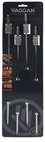 vleesspiezen 40,5 cm zilver 4 stuks