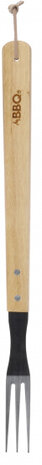 barbecuevork met houten handvat 46 cm zilver