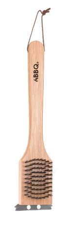 borstel voor barbecuereiniging hout 30 cm