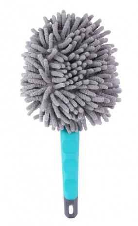 microvezel stoffer 14 x 30 cm blauw/grijs