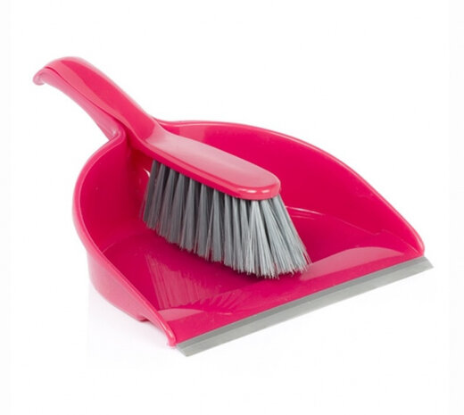 stoffer en blik roze 30 cm