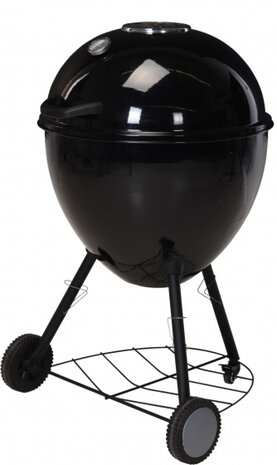 barbecue op wielen 57 cm RVS/chroom zwart