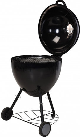 barbecue op wielen 57 cm RVS/chroom zwart