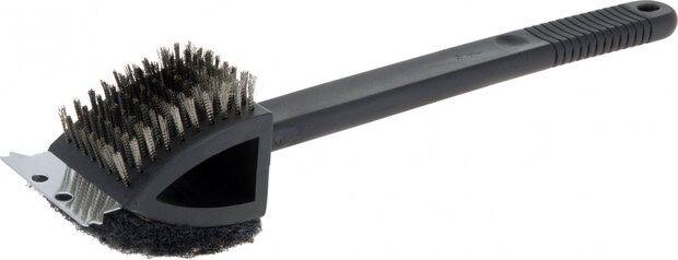 borstel voor barbecue 3-in-1 zwart 37,5 cm