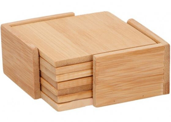 onderzetters 11 cm bamboe naturel 7 stuks