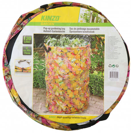 tuinafvalzak pop-up bladeren 120 liter 75 cm geel/rood