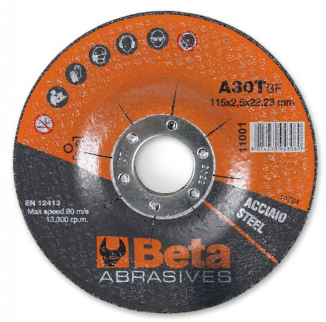 doorslijpschijf A30t staal 115/2,5 mm zwart/oranje