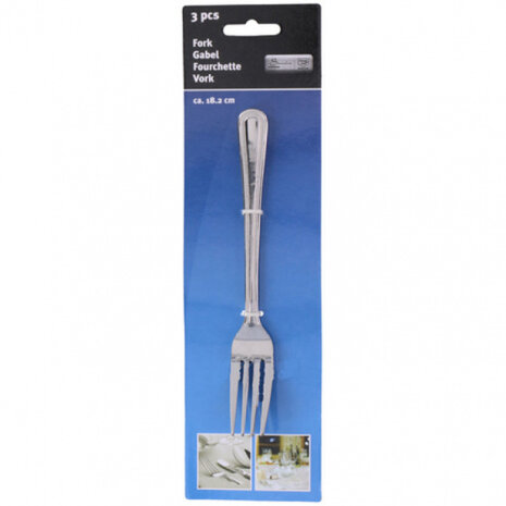 vork 3 stuks zilver
