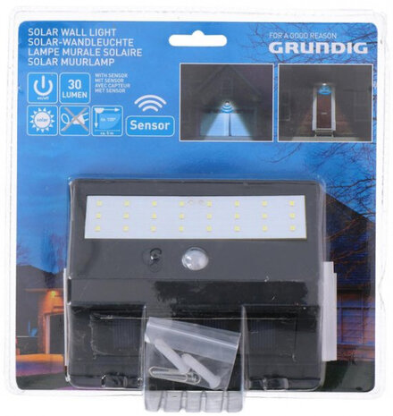 solar muurlamp 14 x 11,6 x 5 cm zwart