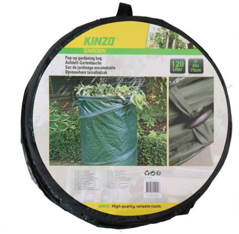 tuinafvalzak pop-up 120 liter 75 x 45 cm donkergroen
