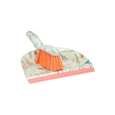 stoffer en blik oranje/groen 32 cm